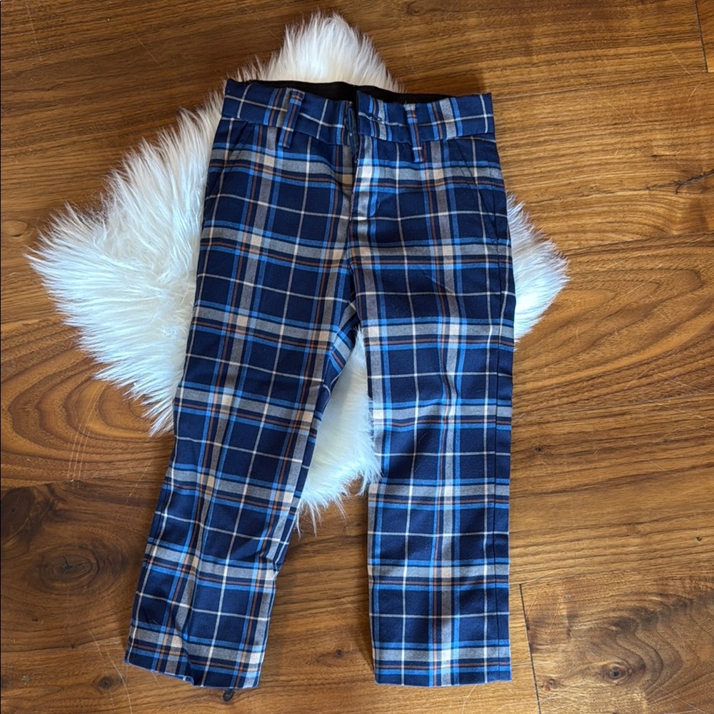 Janie and Jack Navy Plaid Pants